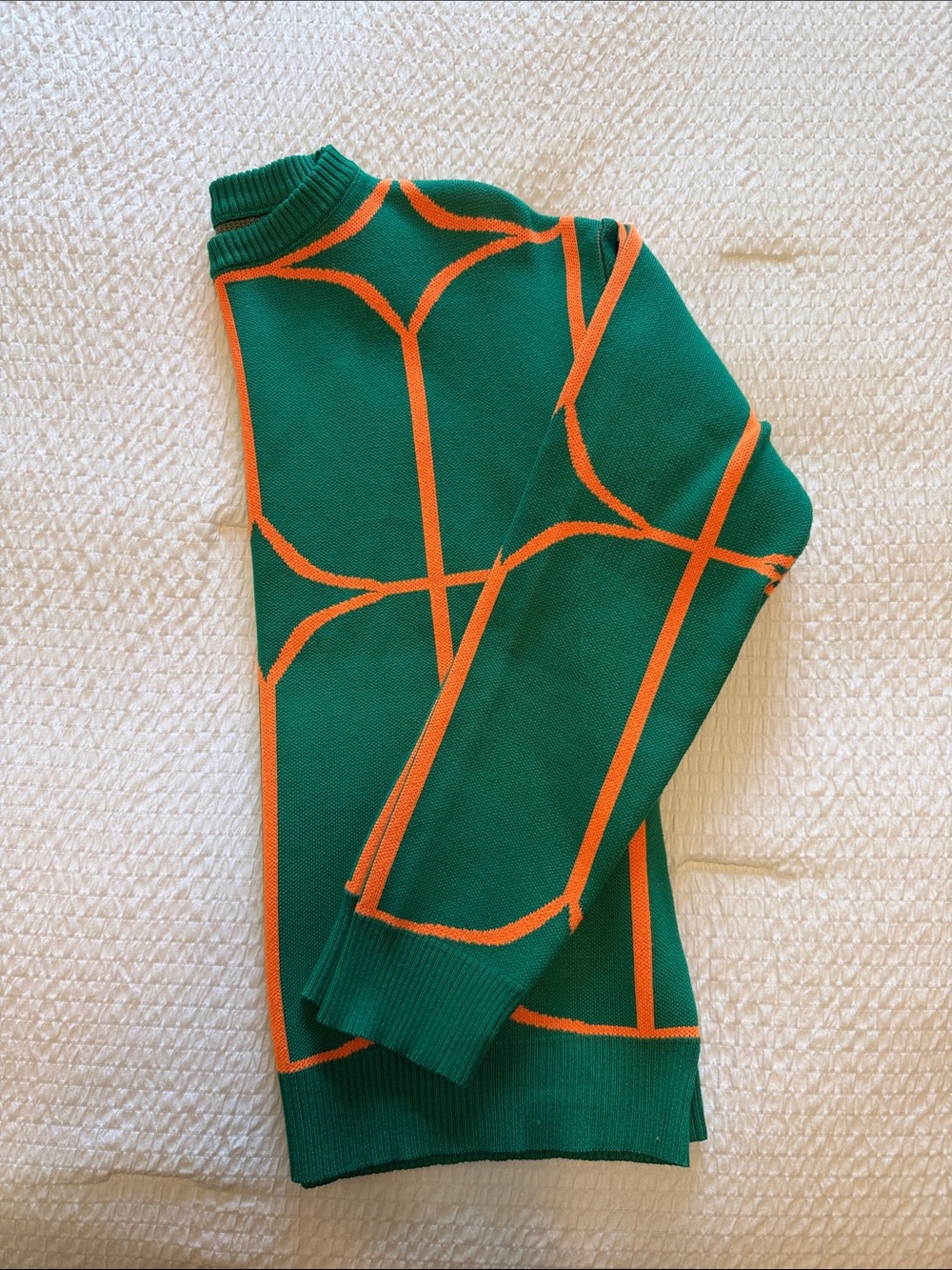 Green and Orange Geometric Crewneck Sweater size Medium